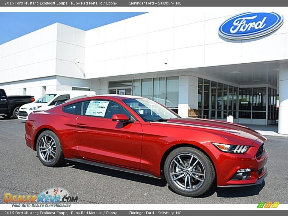 2016 Ford Mustang EcoBoost Coupe Ruby Red Metallic / Ebony Photo #1