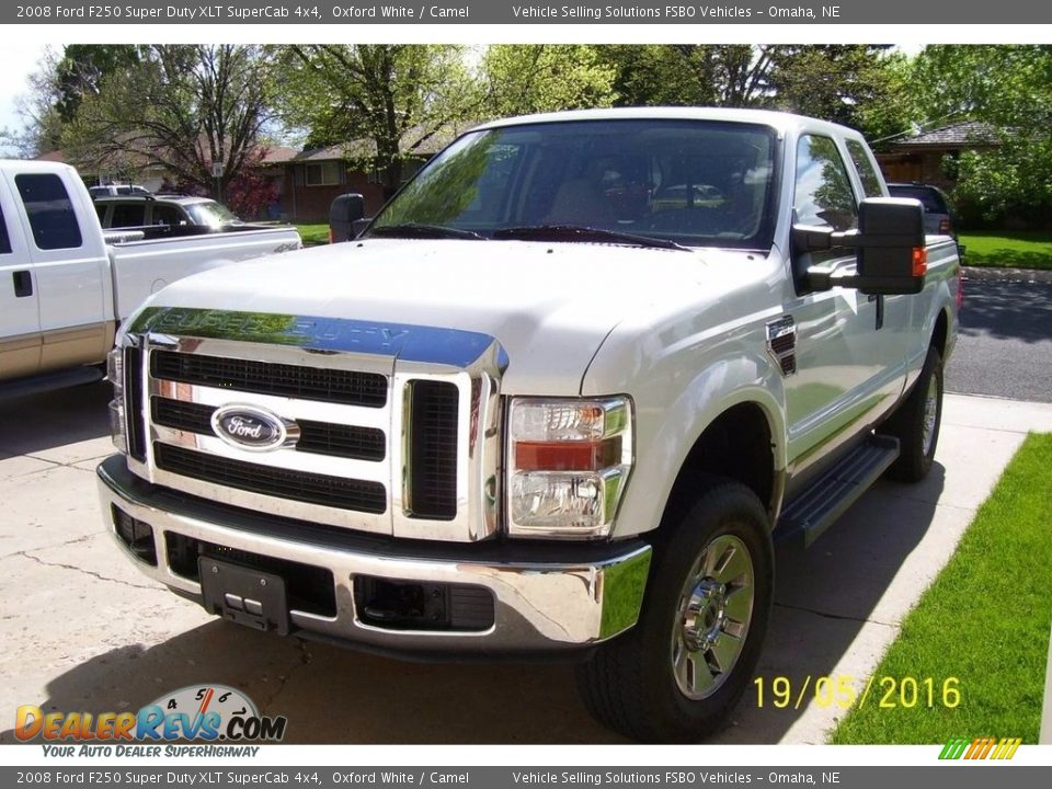 2008 Ford F250 Super Duty XLT SuperCab 4x4 Oxford White / Camel Photo #1