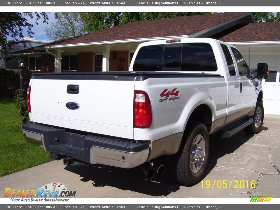 2008 Ford F250 Super Duty XLT SuperCab 4x4 Oxford White / Camel Photo #2