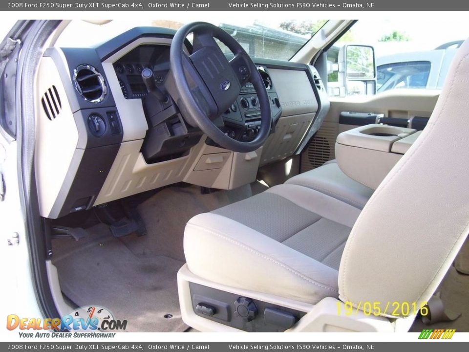 2008 Ford F250 Super Duty XLT SuperCab 4x4 Oxford White / Camel Photo #5