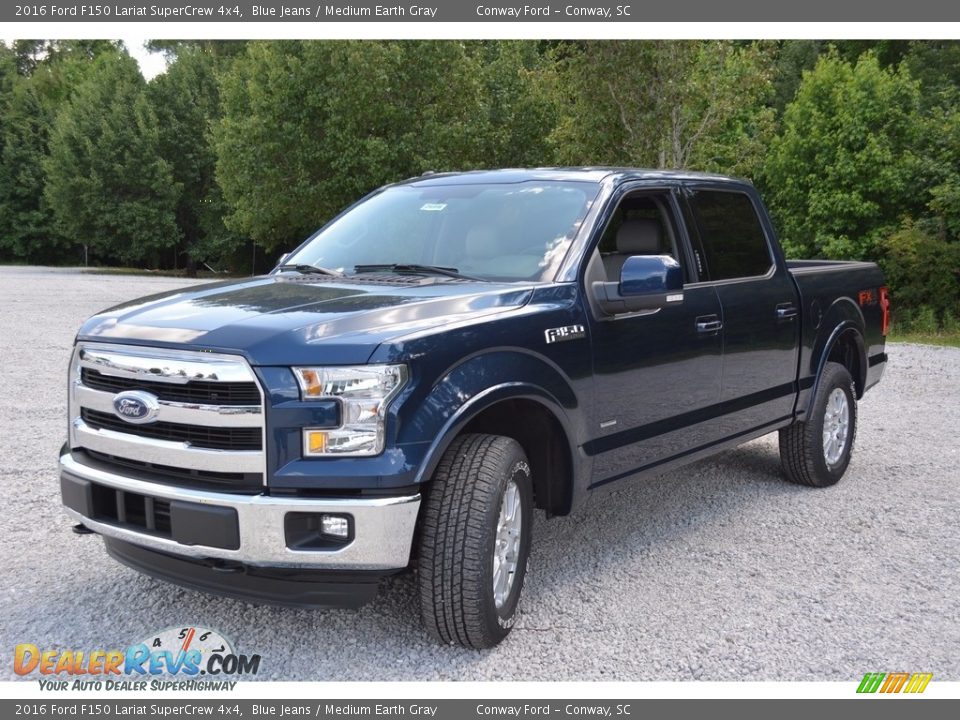 2016 Ford F150 Lariat SuperCrew 4x4 Blue Jeans / Medium Earth Gray Photo #9