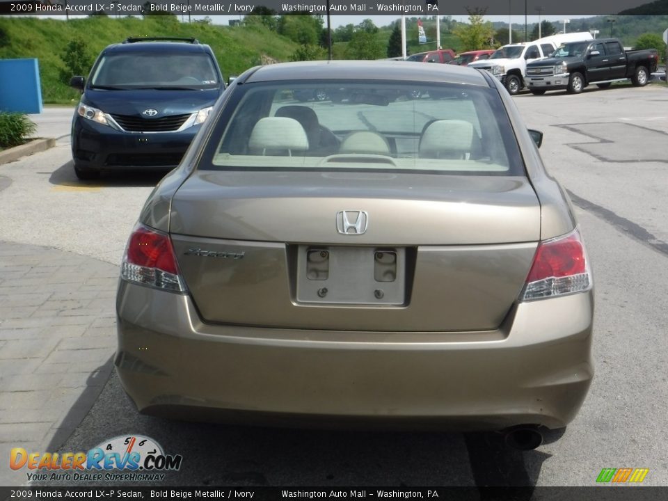 2009 Honda Accord LX-P Sedan Bold Beige Metallic / Ivory Photo #8