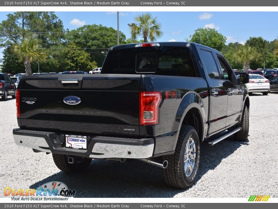 2016 Ford F150 XLT SuperCrew 4x4 Shadow Black / Medium Earth Gray Photo #3