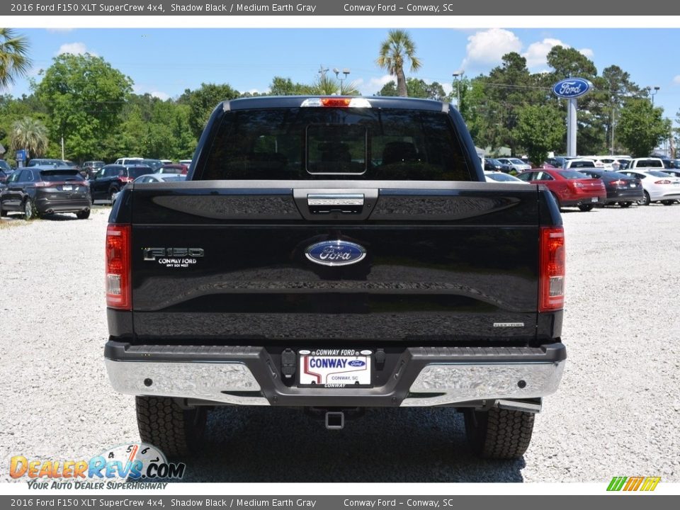 2016 Ford F150 XLT SuperCrew 4x4 Shadow Black / Medium Earth Gray Photo #4