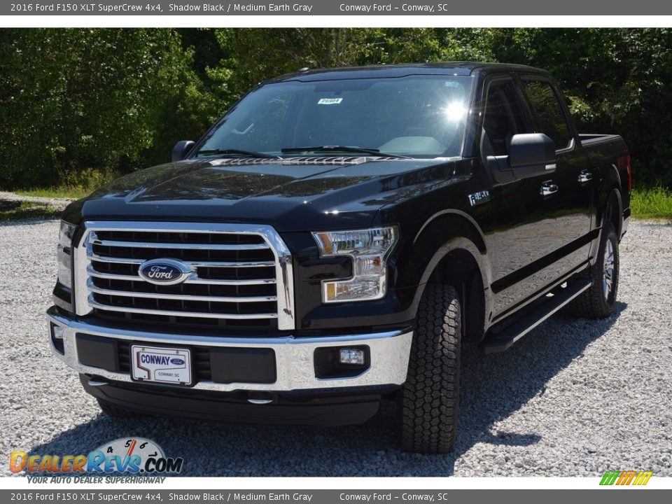 2016 Ford F150 XLT SuperCrew 4x4 Shadow Black / Medium Earth Gray Photo #10