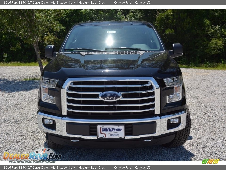 2016 Ford F150 XLT SuperCrew 4x4 Shadow Black / Medium Earth Gray Photo #11