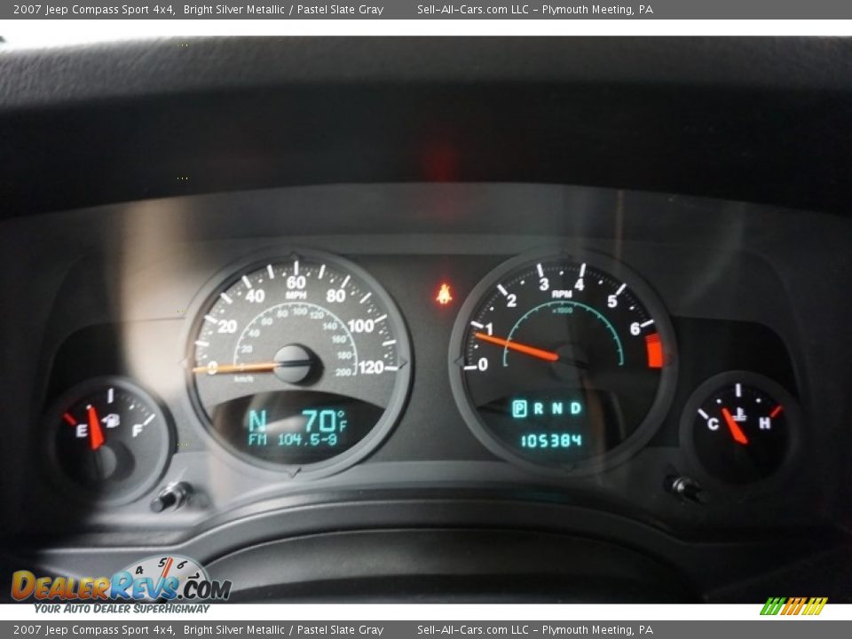 2007 Jeep Compass Sport 4x4 Bright Silver Metallic / Pastel Slate Gray Photo #31