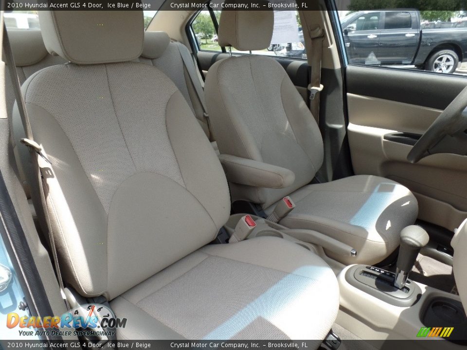 2010 Hyundai Accent GLS 4 Door Ice Blue / Beige Photo #12