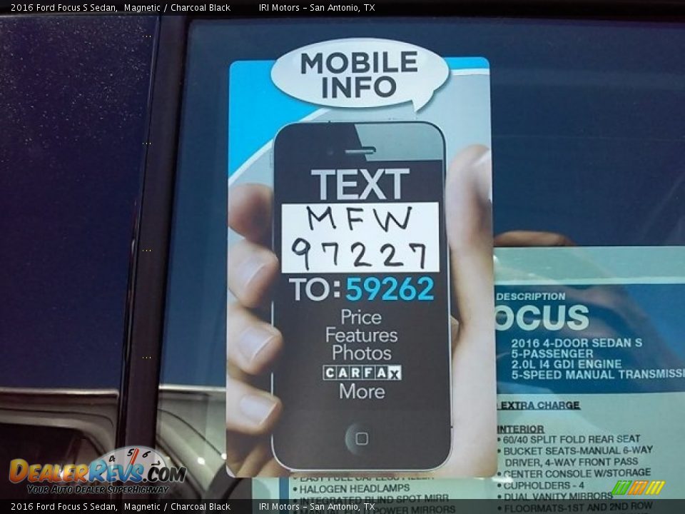 Dealer Info of 2016 Ford Focus S Sedan Photo #2