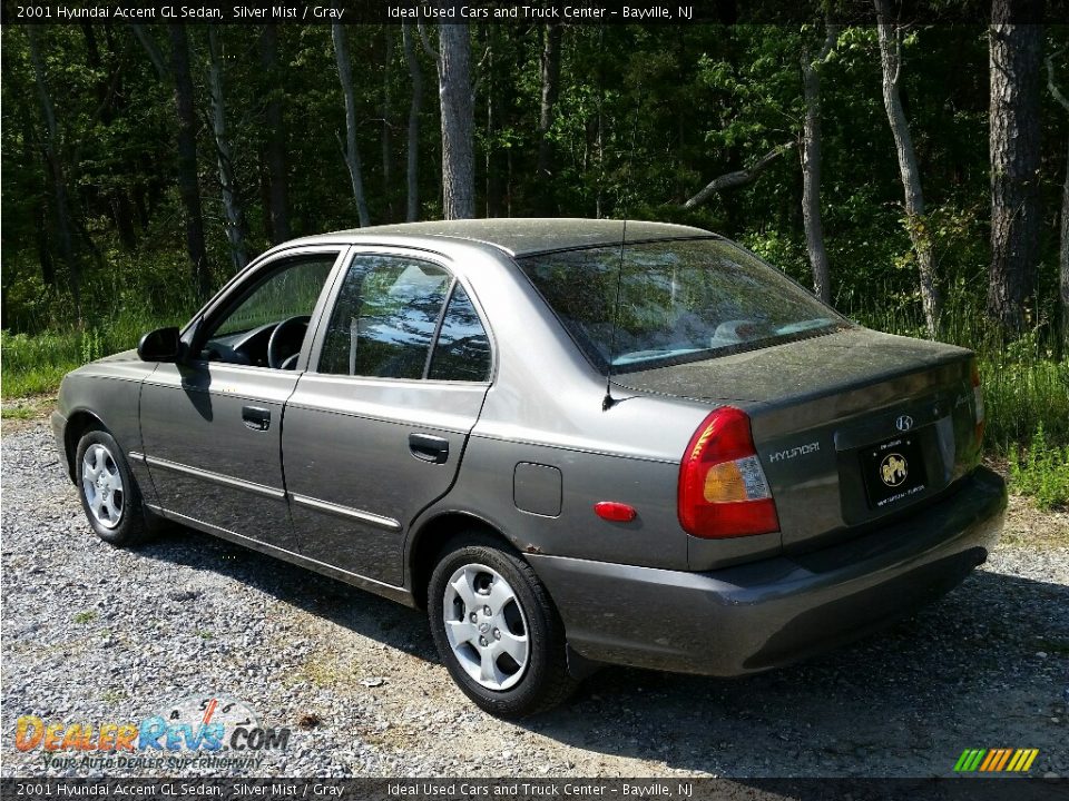 2001 Hyundai Accent GL Sedan Silver Mist / Gray Photo #6