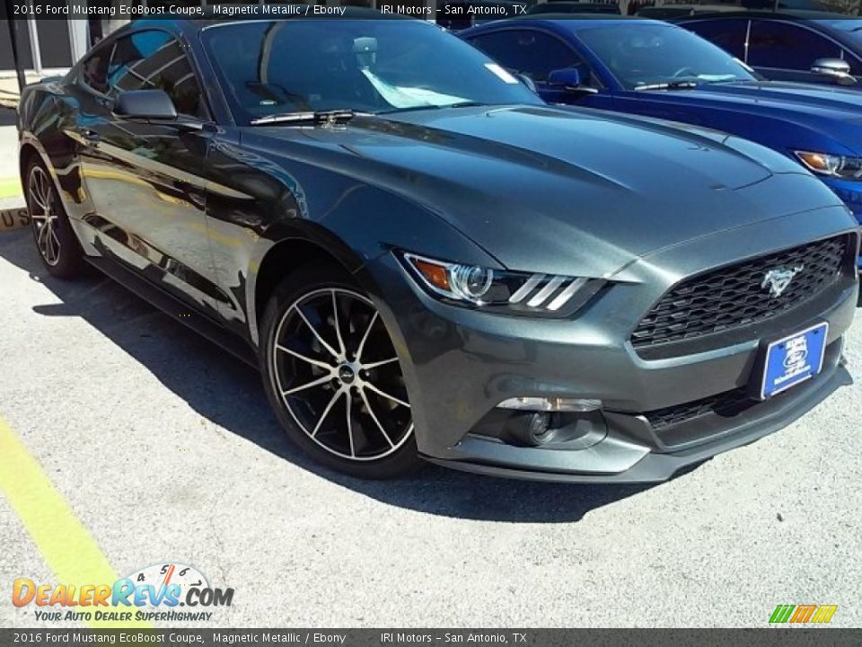 2016 Ford Mustang EcoBoost Coupe Magnetic Metallic / Ebony Photo #1
