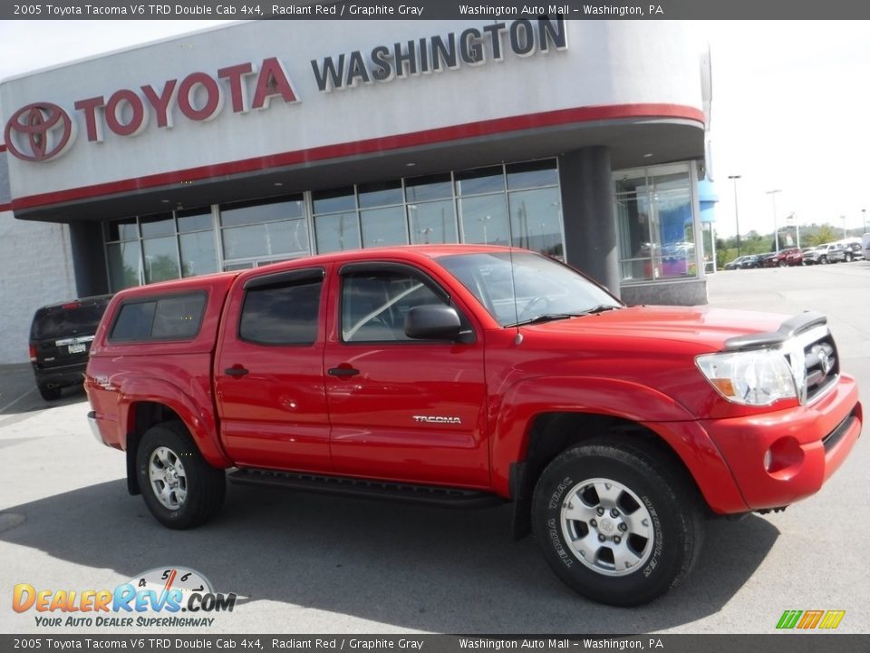 2005 Toyota Tacoma V6 TRD Double Cab 4x4 Radiant Red / Graphite Gray Photo #2