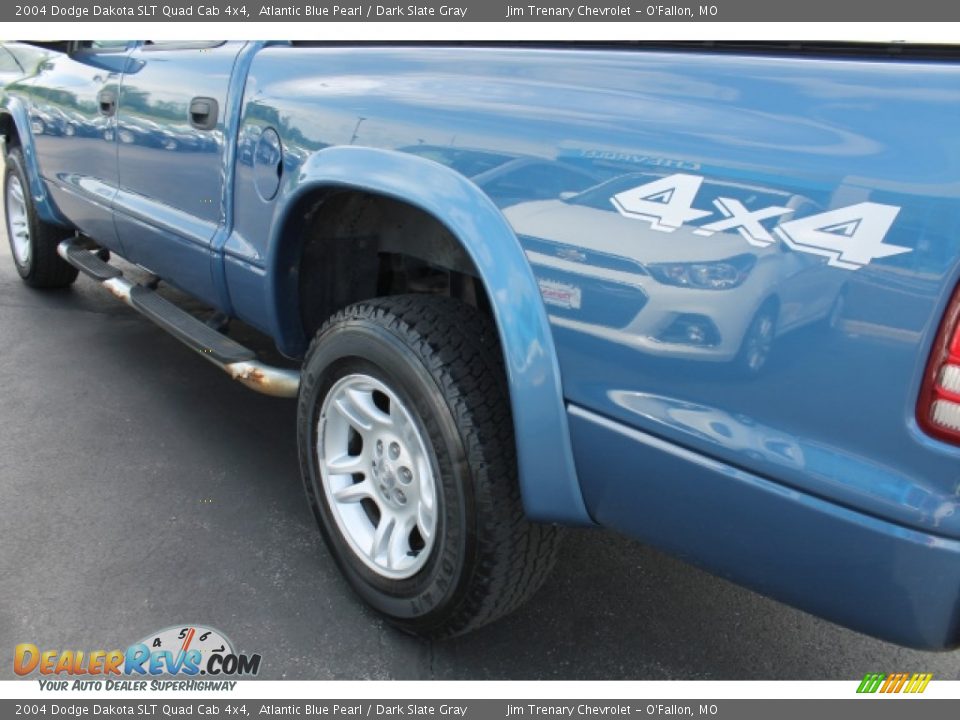 2004 Dodge Dakota SLT Quad Cab 4x4 Atlantic Blue Pearl / Dark Slate Gray Photo #4