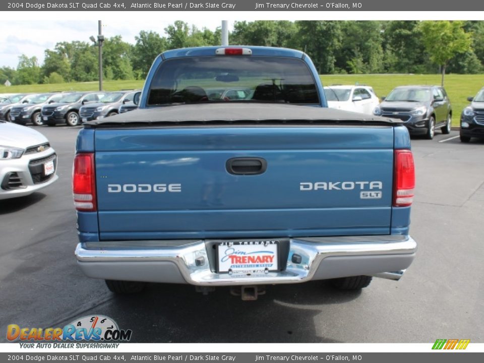 2004 Dodge Dakota SLT Quad Cab 4x4 Atlantic Blue Pearl / Dark Slate Gray Photo #6