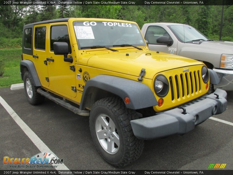2007 Jeep Wrangler Unlimited X 4x4 Detonator Yellow / Dark Slate Gray/Medium Slate Gray Photo #3