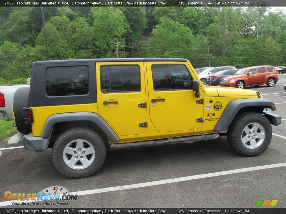 2007 Jeep Wrangler Unlimited X 4x4 Detonator Yellow / Dark Slate Gray/Medium Slate Gray Photo #4