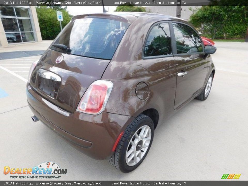 2013 Fiat 500 Pop Espresso (Brown) / Grigio/Nero (Gray/Black) Photo #7