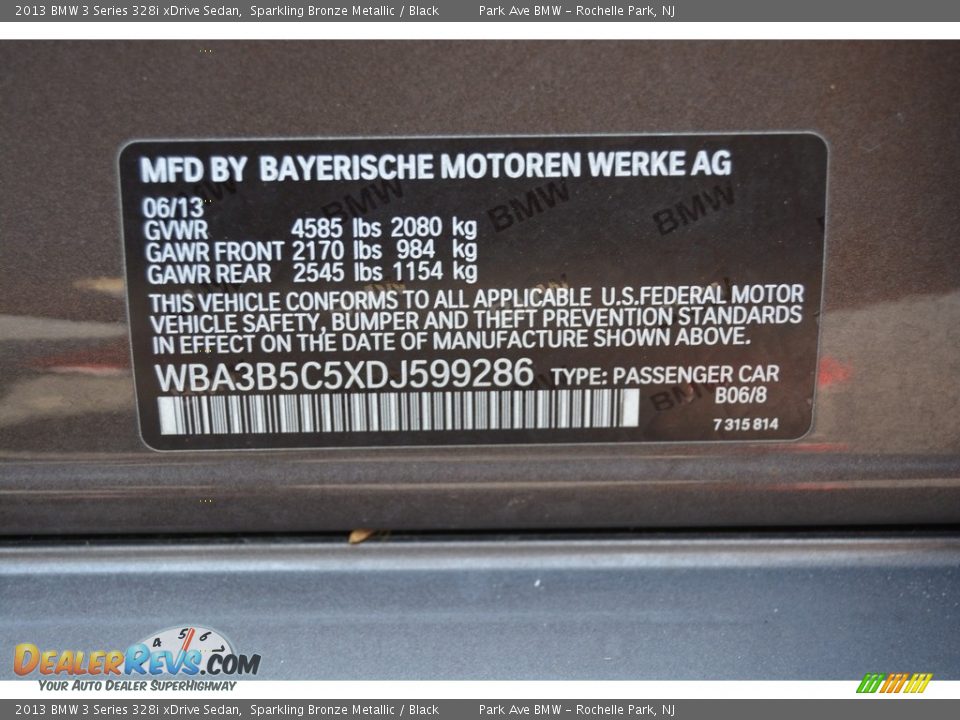 2013 BMW 3 Series 328i xDrive Sedan Sparkling Bronze Metallic / Black Photo #34