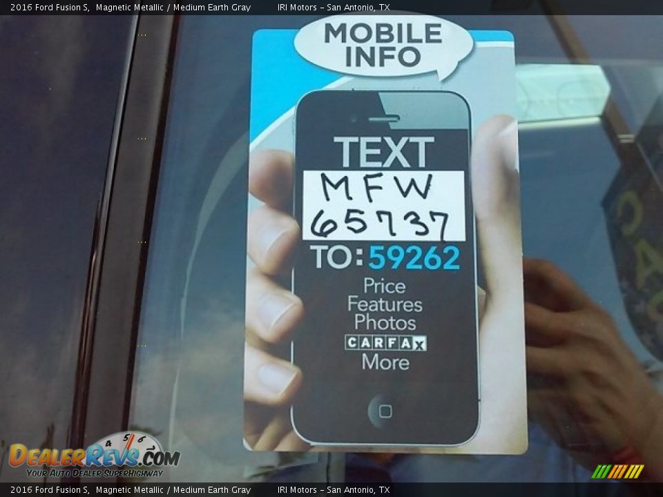 2016 Ford Fusion S Magnetic Metallic / Medium Earth Gray Photo #9