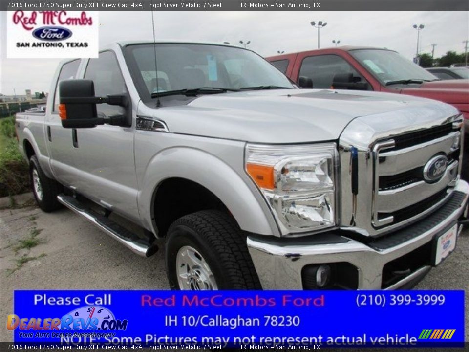 2016 Ford F250 Super Duty XLT Crew Cab 4x4 Ingot Silver Metallic / Steel Photo #1