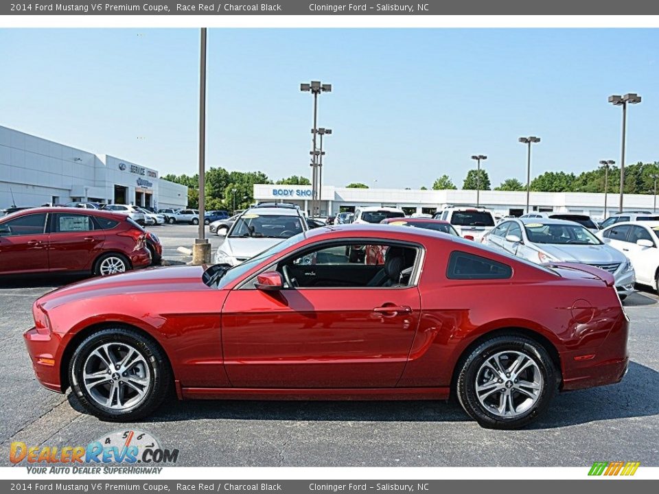 2014 Ford Mustang V6 Premium Coupe Race Red / Charcoal Black Photo #6