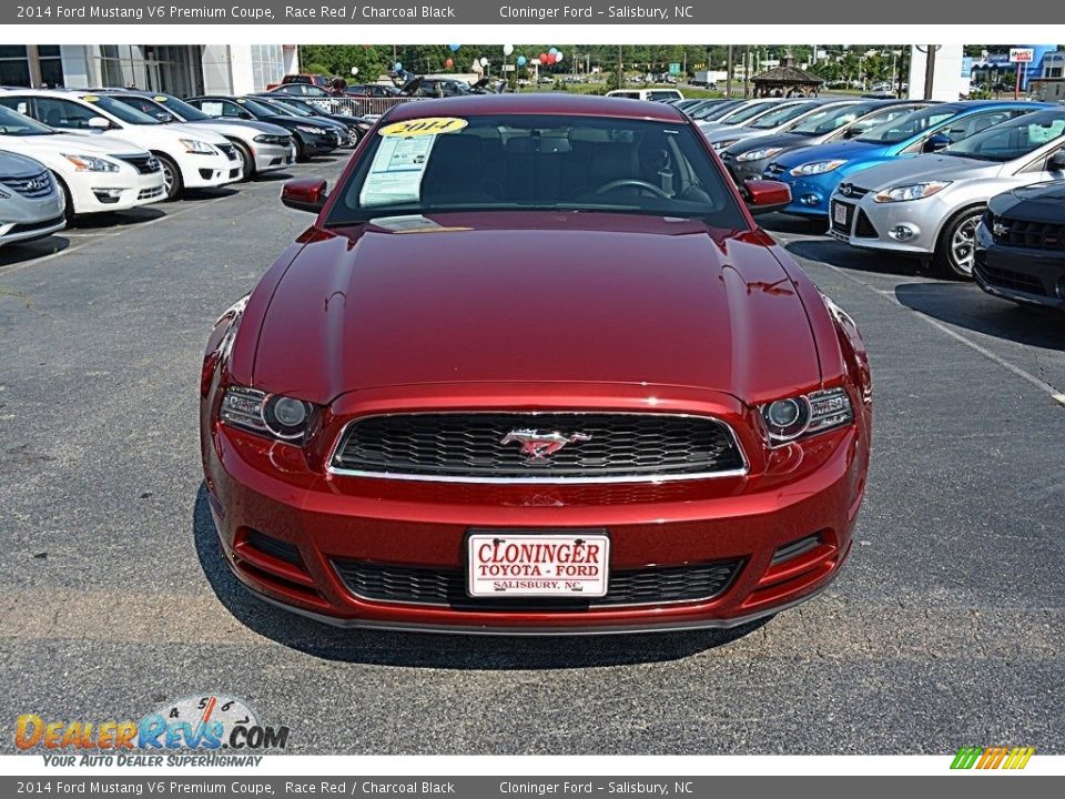2014 Ford Mustang V6 Premium Coupe Race Red / Charcoal Black Photo #24