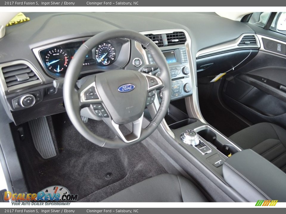 Ebony Interior - 2017 Ford Fusion S Photo #7