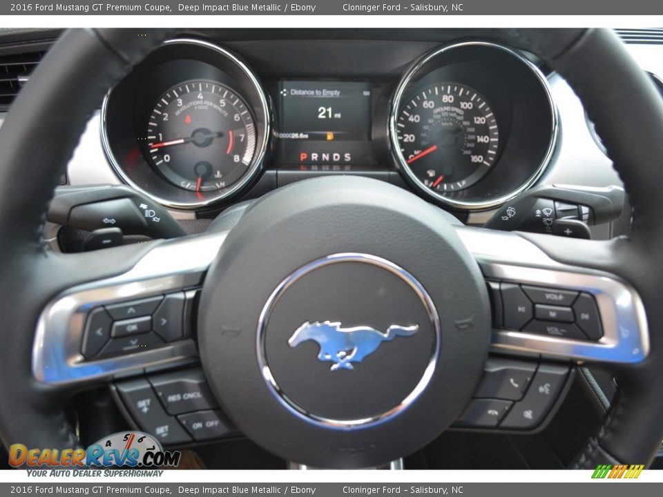 2016 Ford Mustang GT Premium Coupe Deep Impact Blue Metallic / Ebony Photo #16