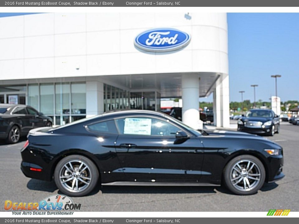 2016 Ford Mustang EcoBoost Coupe Shadow Black / Ebony Photo #2