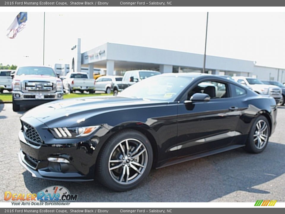 2016 Ford Mustang EcoBoost Coupe Shadow Black / Ebony Photo #3