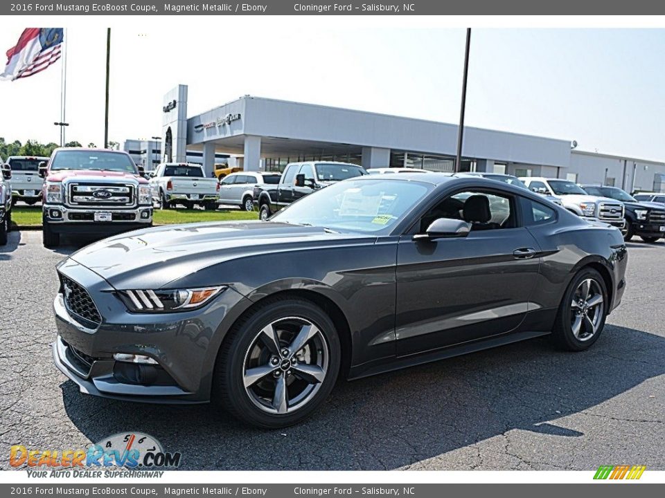 2016 Ford Mustang EcoBoost Coupe Magnetic Metallic / Ebony Photo #3