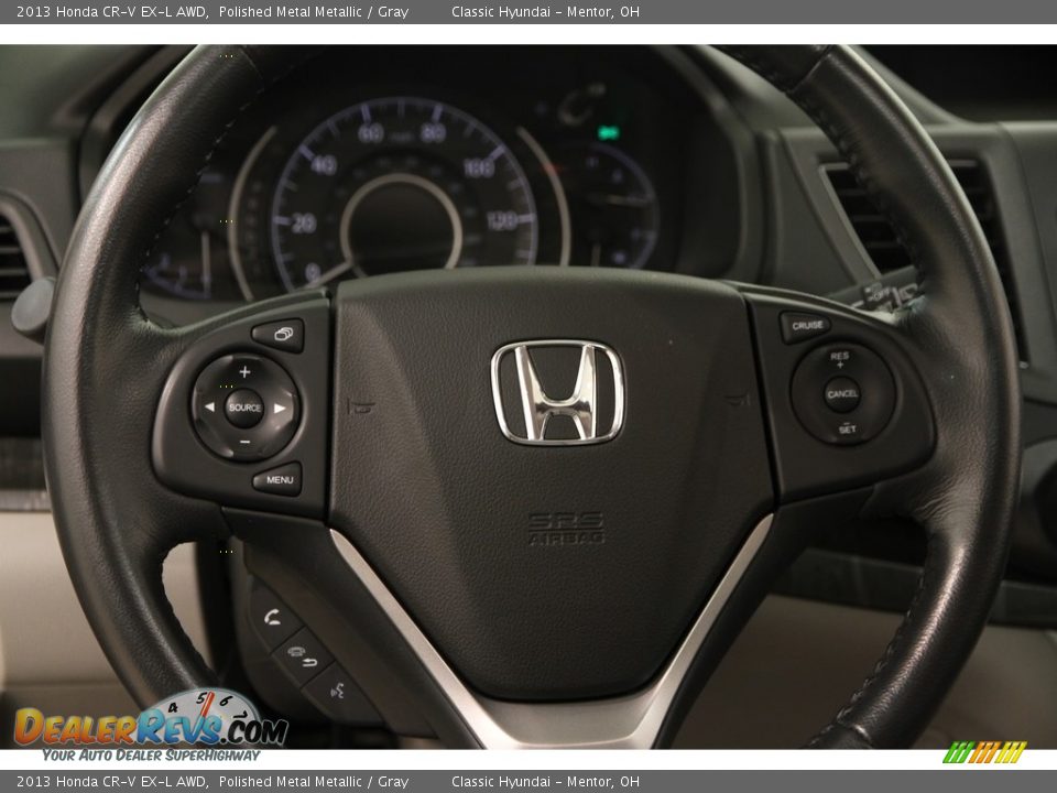 2013 Honda CR-V EX-L AWD Polished Metal Metallic / Gray Photo #7