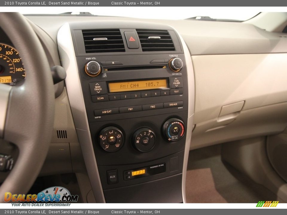 2010 Toyota Corolla LE Desert Sand Metallic / Bisque Photo #8