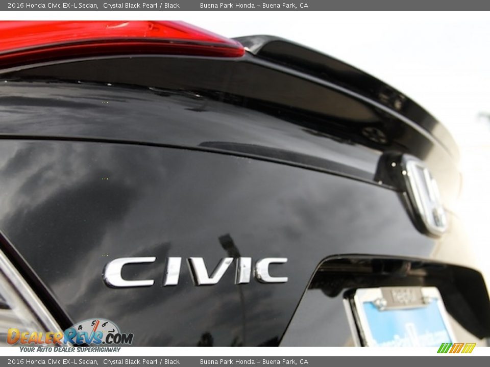 2016 Honda Civic EX-L Sedan Crystal Black Pearl / Black Photo #3