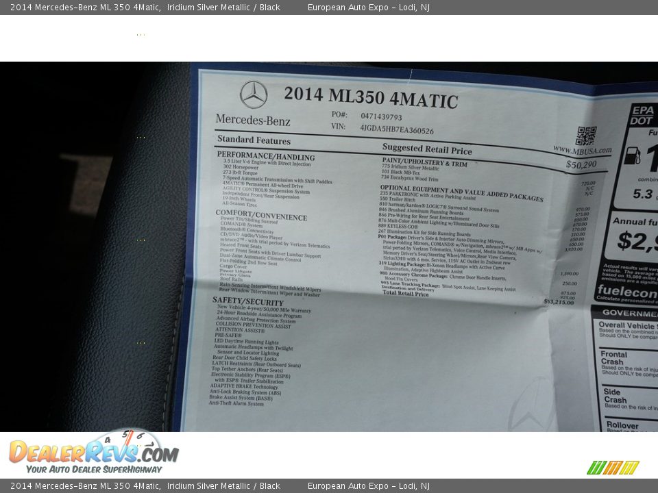 2014 Mercedes-Benz ML 350 4Matic Iridium Silver Metallic / Black Photo #29
