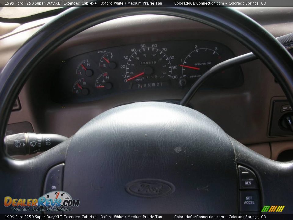 1999 Ford F250 Super Duty XLT Extended Cab 4x4 Oxford White / Medium Prairie Tan Photo #18