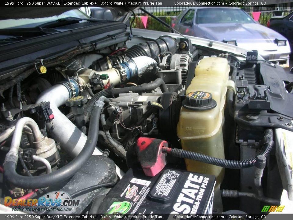 1999 Ford F250 Super Duty XLT Extended Cab 4x4 Oxford White / Medium Prairie Tan Photo #22