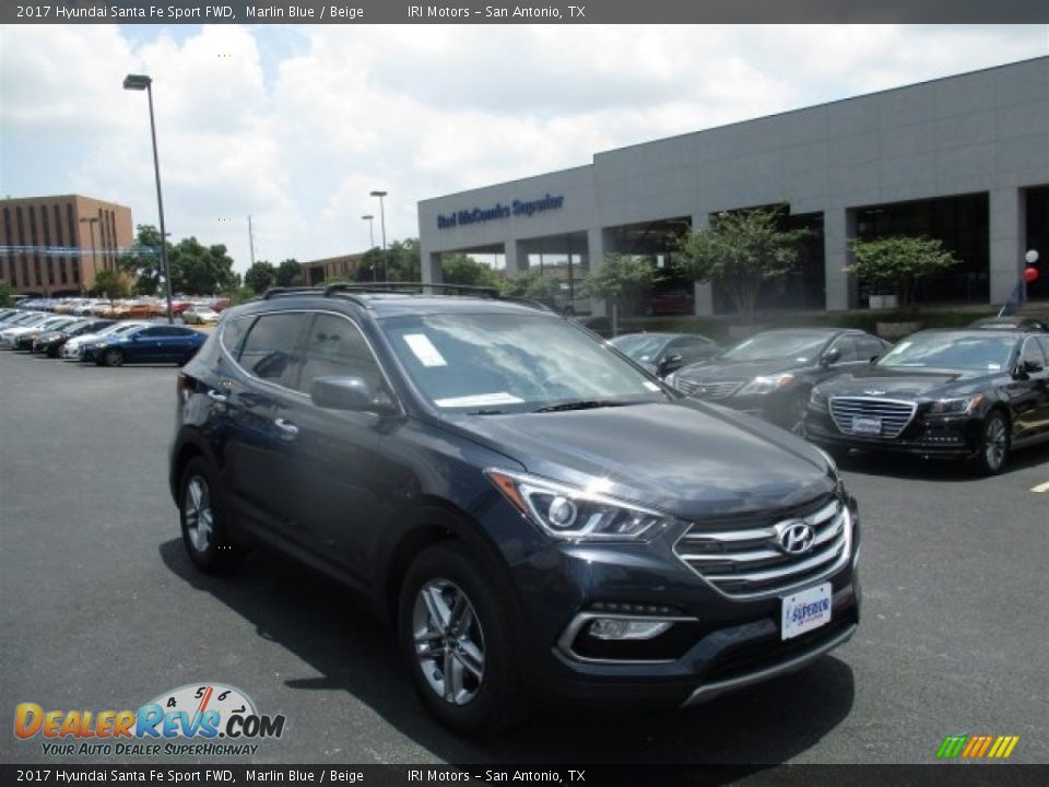 2017 Hyundai Santa Fe Sport FWD Marlin Blue / Beige Photo #1