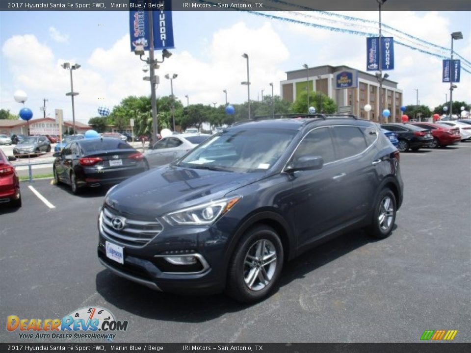 2017 Hyundai Santa Fe Sport FWD Marlin Blue / Beige Photo #3