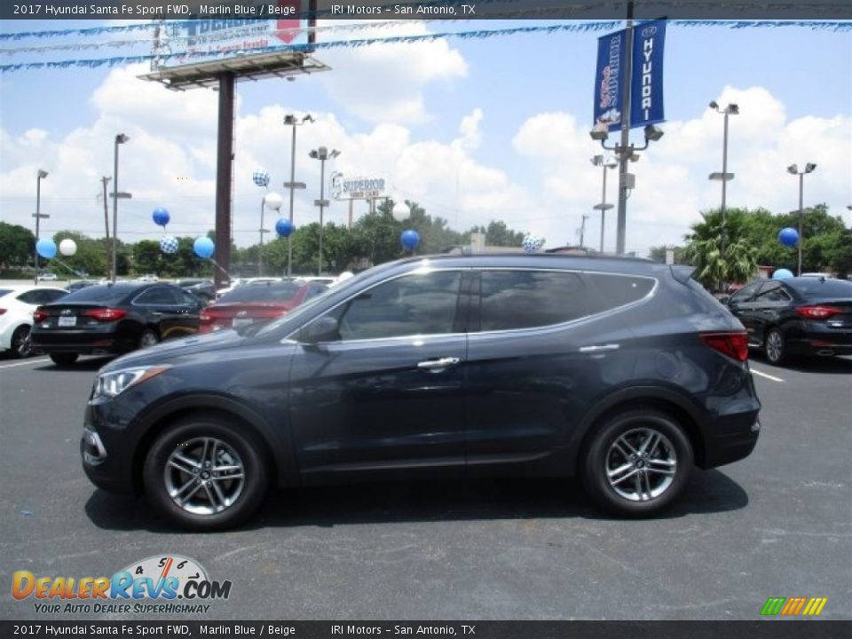 2017 Hyundai Santa Fe Sport FWD Marlin Blue / Beige Photo #4