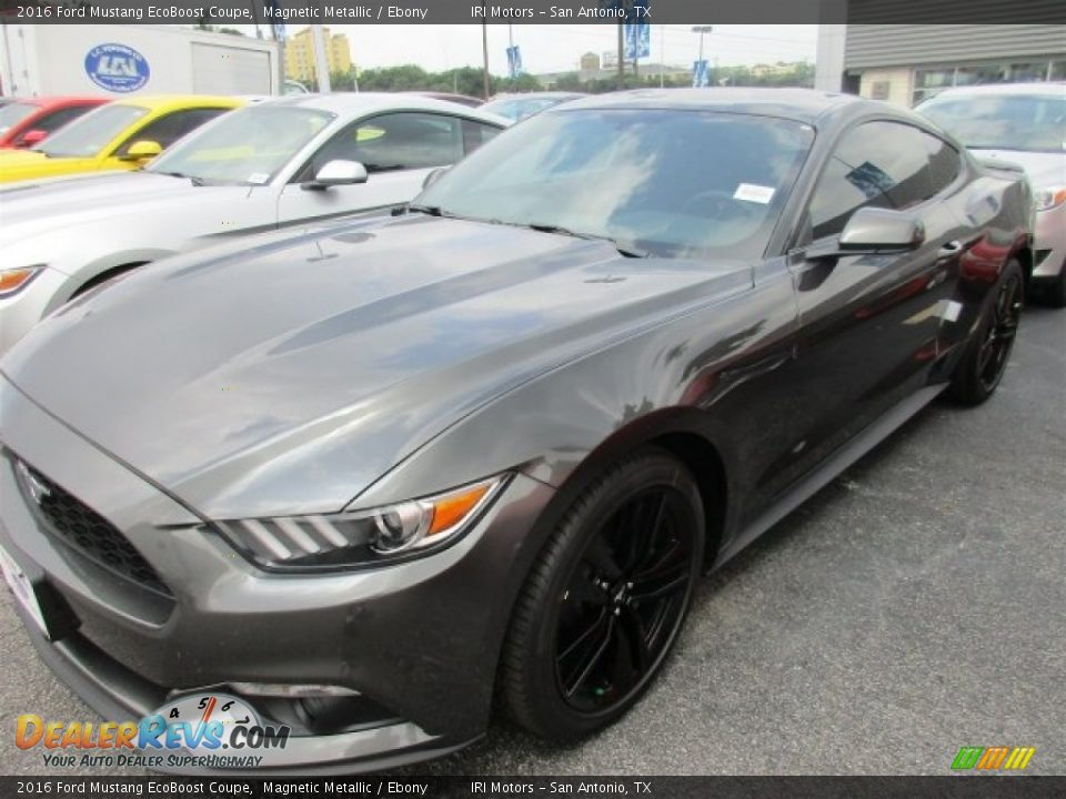 2016 Ford Mustang EcoBoost Coupe Magnetic Metallic / Ebony Photo #2