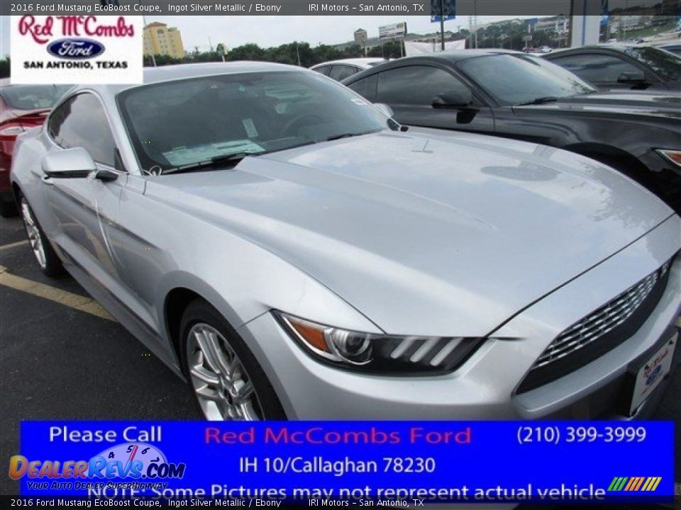 2016 Ford Mustang EcoBoost Coupe Ingot Silver Metallic / Ebony Photo #1