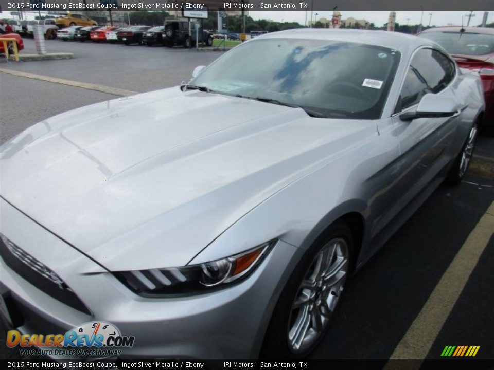 2016 Ford Mustang EcoBoost Coupe Ingot Silver Metallic / Ebony Photo #2