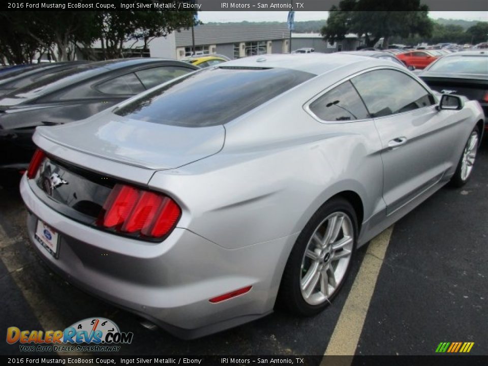 2016 Ford Mustang EcoBoost Coupe Ingot Silver Metallic / Ebony Photo #6