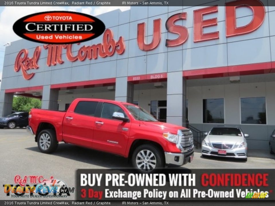 2016 Toyota Tundra Limited CrewMax Radiant Red / Graphite Photo #1