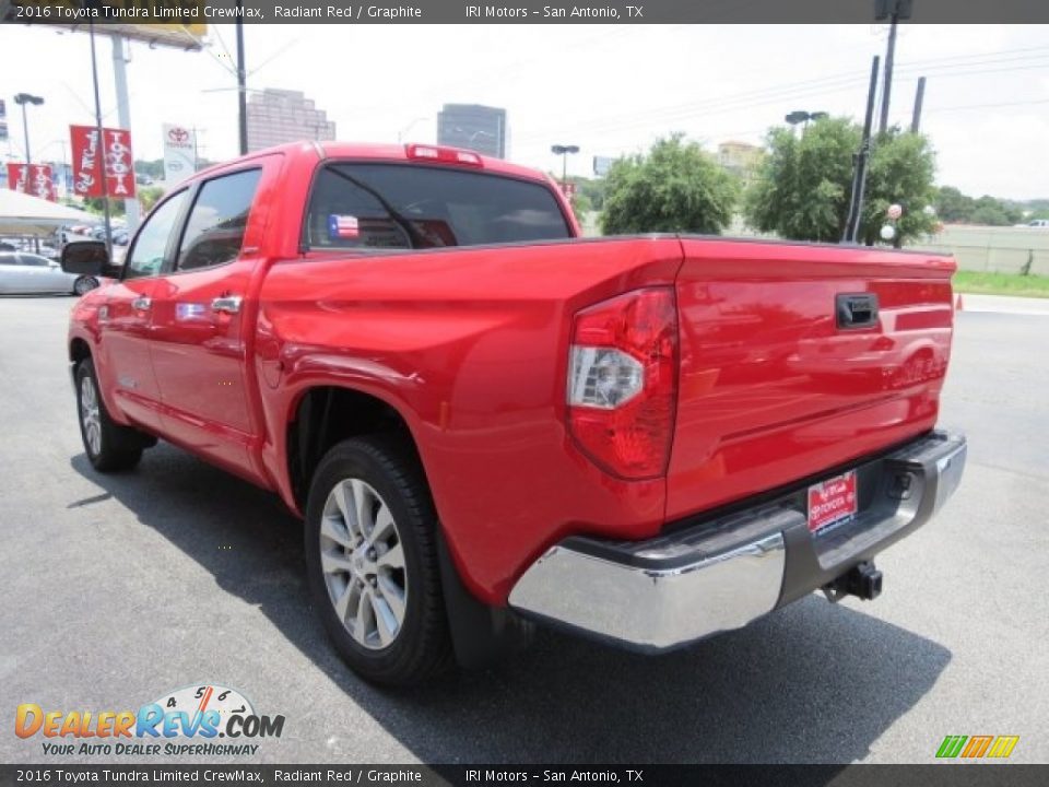 2016 Toyota Tundra Limited CrewMax Radiant Red / Graphite Photo #7