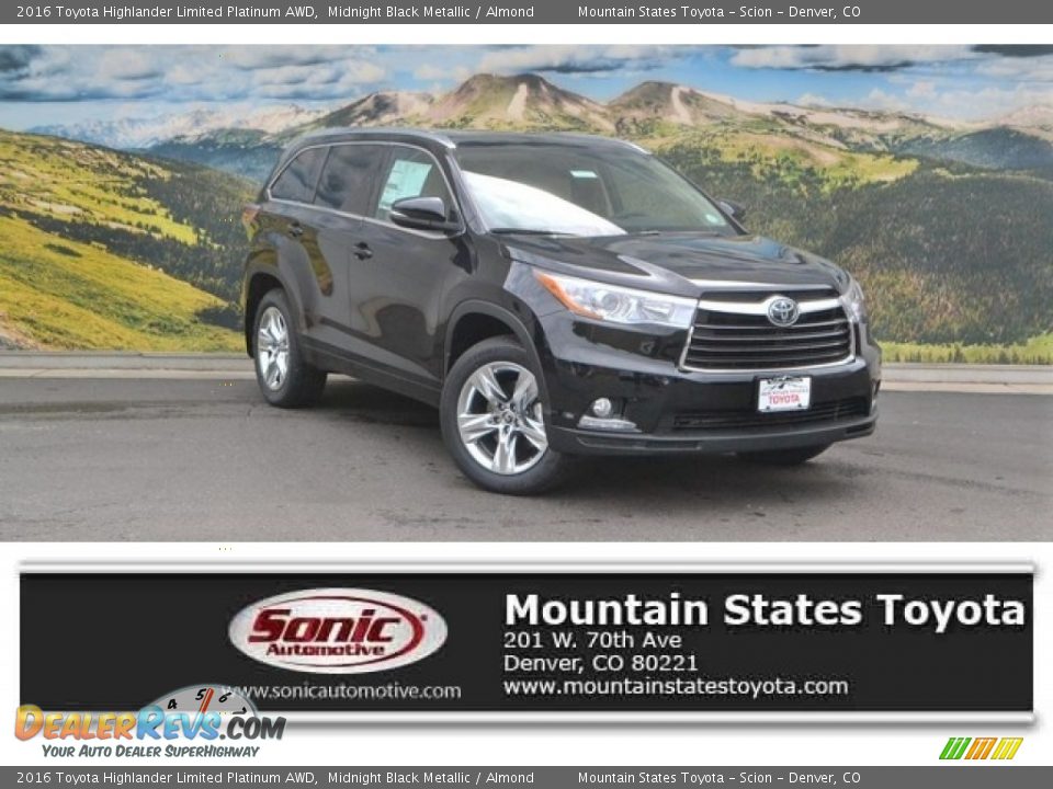 2016 Toyota Highlander Limited Platinum AWD Midnight Black Metallic / Almond Photo #1