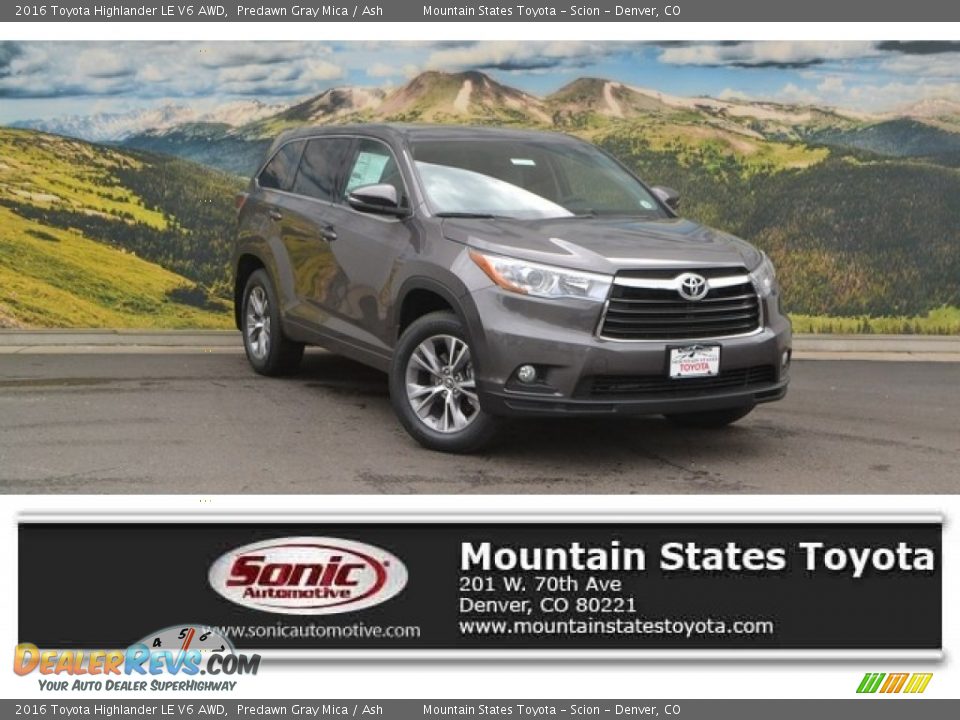 2016 Toyota Highlander LE V6 AWD Predawn Gray Mica / Ash Photo #1