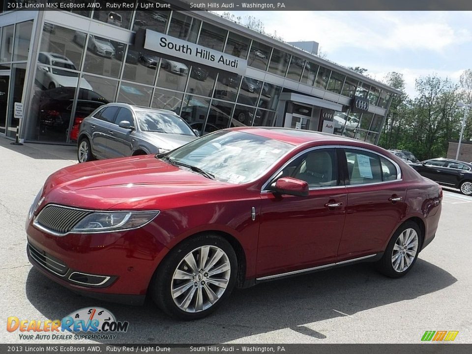 2013 Lincoln MKS EcoBoost AWD Ruby Red / Light Dune Photo #1