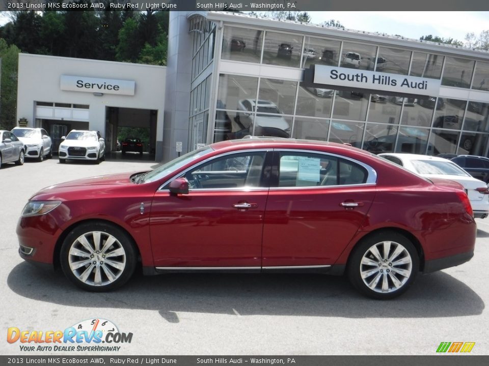 2013 Lincoln MKS EcoBoost AWD Ruby Red / Light Dune Photo #2